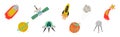 Outer Space and Universe Exploration Object and Element Vector Set Royalty Free Stock Photo