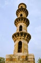 Outer view of Ek Minar Ki Masjid Mosque, built by Bahadur Shah 1526-36 AD on a high plinth has a single minaret. Champaner, Gu Royalty Free Stock Photo