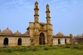 Outer view of Jami Masjid Mosque, UNESCO protected Champaner - Pavagadh Archaeological Park, Gujarat, India. Dates to 1513 AD Royalty Free Stock Photo