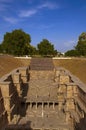 Outer view of Rani ki vav, an intricately constructed stepwell on the banks of Saraswati River. Patan, Gujarat, India. Royalty Free Stock Photo