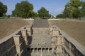 Outer view of Rani ki vav, an intricately constructed stepwell on the banks of Saraswati River. Patan in Gujarat, India Royalty Free Stock Photo