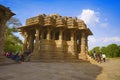 Outer view of the Sun Temple on the bank of the river Pushpavati. Built in 1026 - 27 AD, Modhera village of Mehsana district, Guj Royalty Free Stock Photo