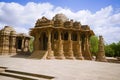 Outer view of the Sun Temple on the bank of the river Pushpavati. Built in 1026 - 27 AD, Modhera village of Mehsana district, Guj Royalty Free Stock Photo