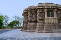 Outer view of the Sun Temple. Built in 1026 - 27 AD during the reign of Bhima I of the Chaulukya dynasty, Modhera, Mehsana, Gujar