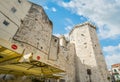 An outer wall of Fruit Square in Split, Croatia`s Old Town