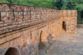 Outer wall of Rajon Ki Baoli step well in the Mehrauli Archaeological Park in Delhi, Ind Royalty Free Stock Photo