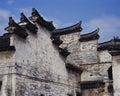 The outer walls of ancient Chinese Huizhou buildings
