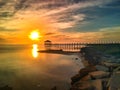 Outerbanks Pier Sunset Royalty Free Stock Photo