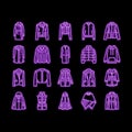 outerwear female clothes girl neon glow icon illustration