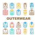 outerwear male clothes icons set vector Royalty Free Stock Photo