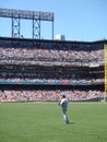 Outfielder Garret Anderson stands in the outfield