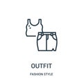 outfit icon vector from fashion style collection. Thin line outfit outline icon vector illustration