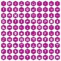 100 outfit icons hexagon violet