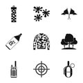 Outfit paintball icons set, simple style