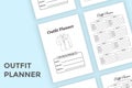 Outfit planner KDP interior journal. Daily fashion designer notebook and outfit tracker template. KDP interior logbook. Regular