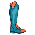 Outfit rider clothes for jockey boots illustration in cartoon style