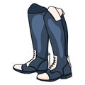 Outfit rider clothes for jockey boots illustration in cartoon style