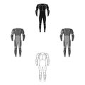 Outfitting for cyclists. Full body protection against falls.Cyclist outfit single icon in cartoon,black style vector