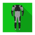 Outfitting for cyclists. Full body protection against falls.Cyclist outfit single icon in flat style vector symbol stock