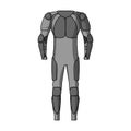 Outfitting for cyclists. Full body protection against falls.Cyclist outfit single icon in monochrome style vector symbol