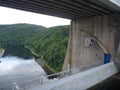 Outflow from slapy dam in czech republic Royalty Free Stock Photo