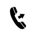 Outgoing call, phone pictogram, icon isolated on a white background.