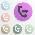 outgoing call sign badge color set. Simple glyph, flat vector of web icons for ui and ux, website or mobile application Royalty Free Stock Photo