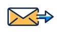 Outgoing Email Message Vector Icon for Send Mail, vector design Generative AI Royalty Free Stock Photo