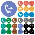 Outgoing phone call round flat multi colored icons Royalty Free Stock Photo