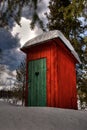 Outhouse in the forest Royalty Free Stock Photo