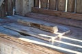 Outhouse in Sweden, Smalland. T rational wooden toilet with hole. Traditional Royalty Free Stock Photo