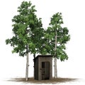 Outhouse Toilet - isolated on white background Royalty Free Stock Photo