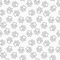 Outine dog paw print vector seamless pattern