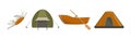 Outing and Camping Equipment and Object Vector Set