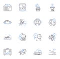 Outing line icons collection. Adventure, Exploration, Excursion, Fieldtrip, Getaway, Journey, Outbound vector and linear
