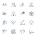 Outing line icons collection. Adventure, Fun, Exploration, Excursion, Picnic, Hiking, Camping vector and linear