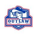 Outlaw Cowboy Mascot Shield