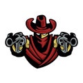 Outlaw Cowboy .Skull With Revolver