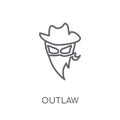 Outlaw linear icon. Modern outline Outlaw logo concept on white Royalty Free Stock Photo