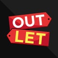 Outlet on a black background banner vector