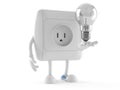 Outlet character with lightbulb