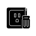 Outlet repair black glyph icon Royalty Free Stock Photo