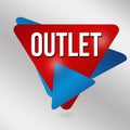 Outlet sign or label for business promotion Royalty Free Stock Photo