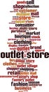 Outlet store word cloud Royalty Free Stock Photo