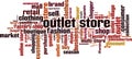 Outlet store word cloud Royalty Free Stock Photo