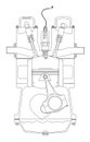 Outlind Drawing Petrol Engine