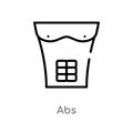 outline abs vector icon. isolated black simple line element illustration from health concept. editable vector stroke abs icon on Royalty Free Stock Photo