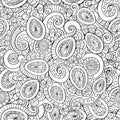 Outline abstract floral doodle pattern