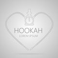 Outline abstract illustration of hookah