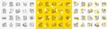 Outline Accounting checklist, Report document and Phone pay line icons. For web app. Vector